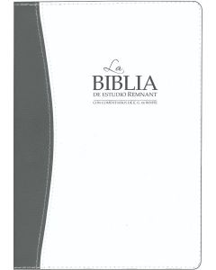 La Biblia De Estudio Remnant Piel Regenerada Blanca/Gris RVR60 - Spanish Remnant Study Bible Bonded Leather White/Gray