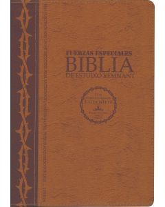 La Biblia De Estudio Remnant Piel Regenerada Fuerzas Especiales Cafe RVR60 - Spanish Remnant Study Bible Bonded Leather Special Forces Brown