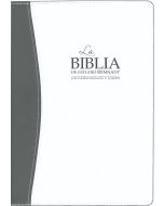 La Biblia De Estudio Remnant Piel Regenerada Blanca/Gris RVR60 - Spanish Remnant Study Bible Bonded Leather White/Gray