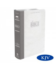Platinum Remnant Study Bible KJV (Genuine Top-grain Leather Gray/White) King James Version 