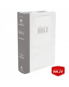 Platinum Remnant Study Bible NKJV (Genuine Top-grain Leather Gray/White) New King James Version