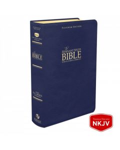 Platinum Remnant Study Bible NKJV - LARGE Print (Genuine Top-grain Leather Blue)